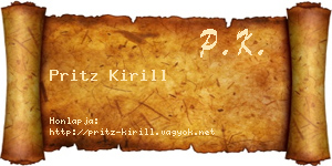 Pritz Kirill névjegykártya